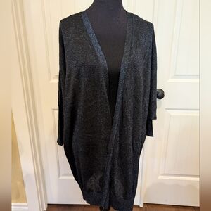 Joseph Ribkoff Black with Metallic Blue Shimmer Cardigan